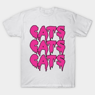 Cat Lover Pink Graffiti Cats Obsessed Lady T-Shirt